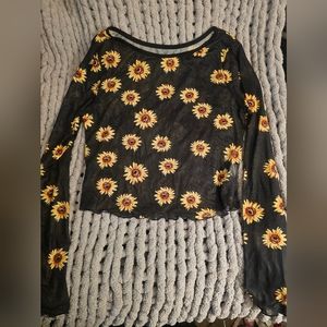 see-through sunflowers top